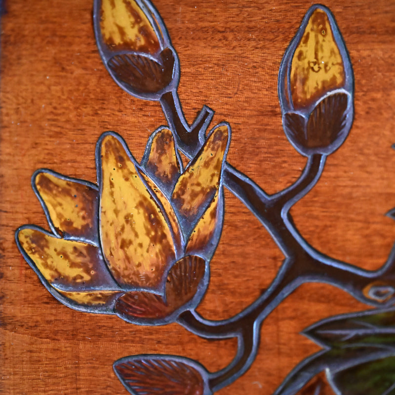 Hand-carved & Lacquered Sanukibori Tray by Myosetsu