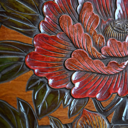 Hand-carved & Lacquered Sanukibori Tray by Myosetsu