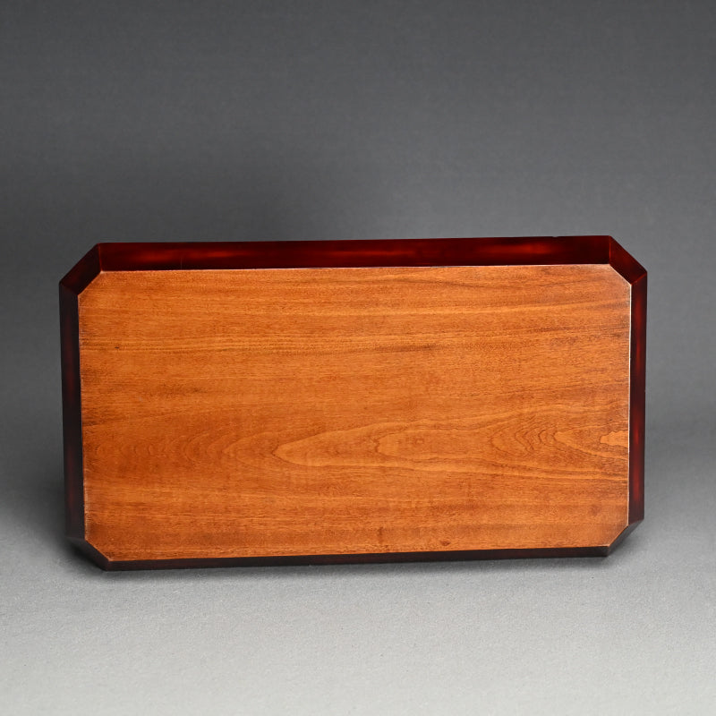 Hand-carved & Lacquered Sanukibori Tray by Myosetsu