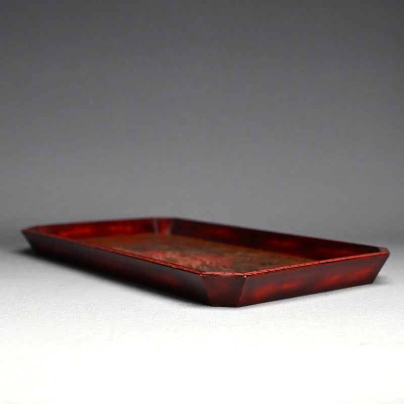 Hand-carved & Lacquered Sanukibori Tray by Myosetsu