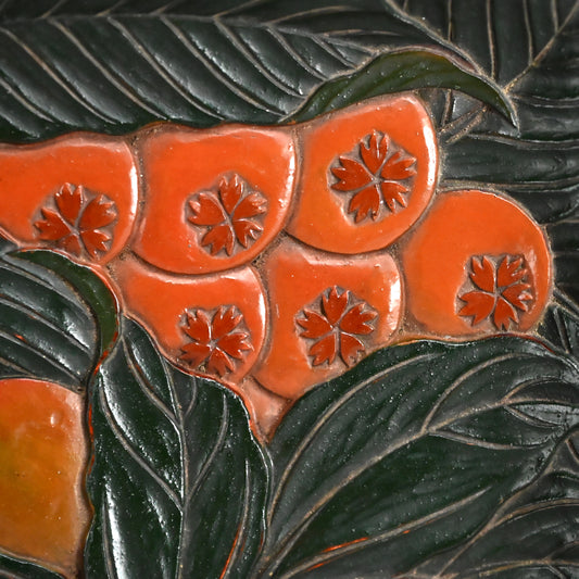 Small Carved Sanuki-bori Tea Tray by Sekkoku