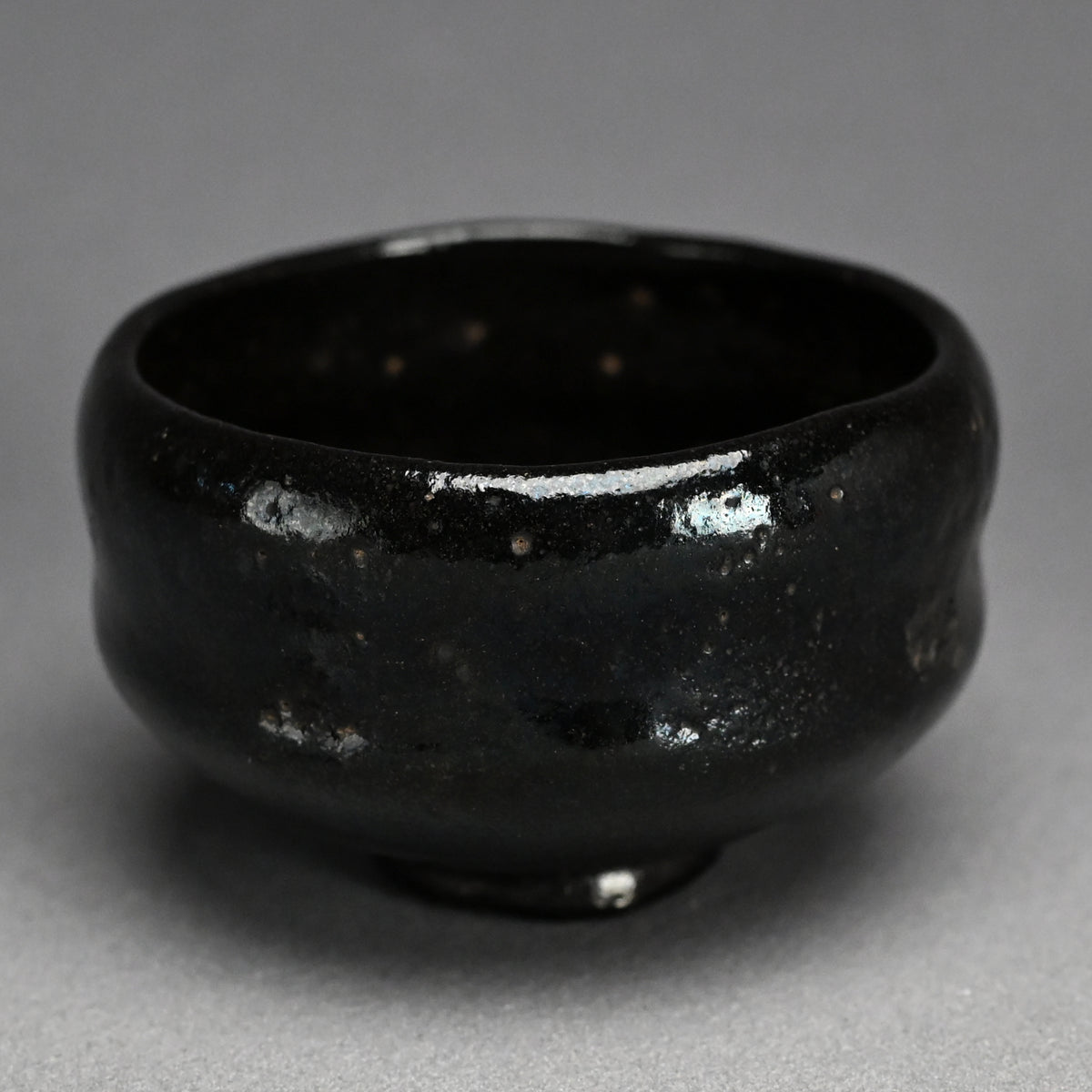 Antique “Ichinyu-Black” Raku Chawan Tea Bowl