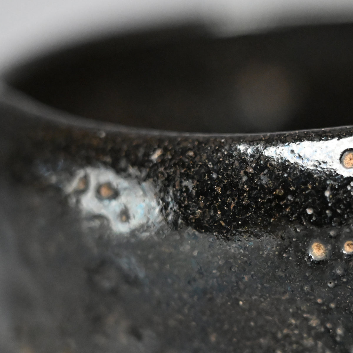 Antique “Ichinyu-Black” Raku Chawan Tea Bowl