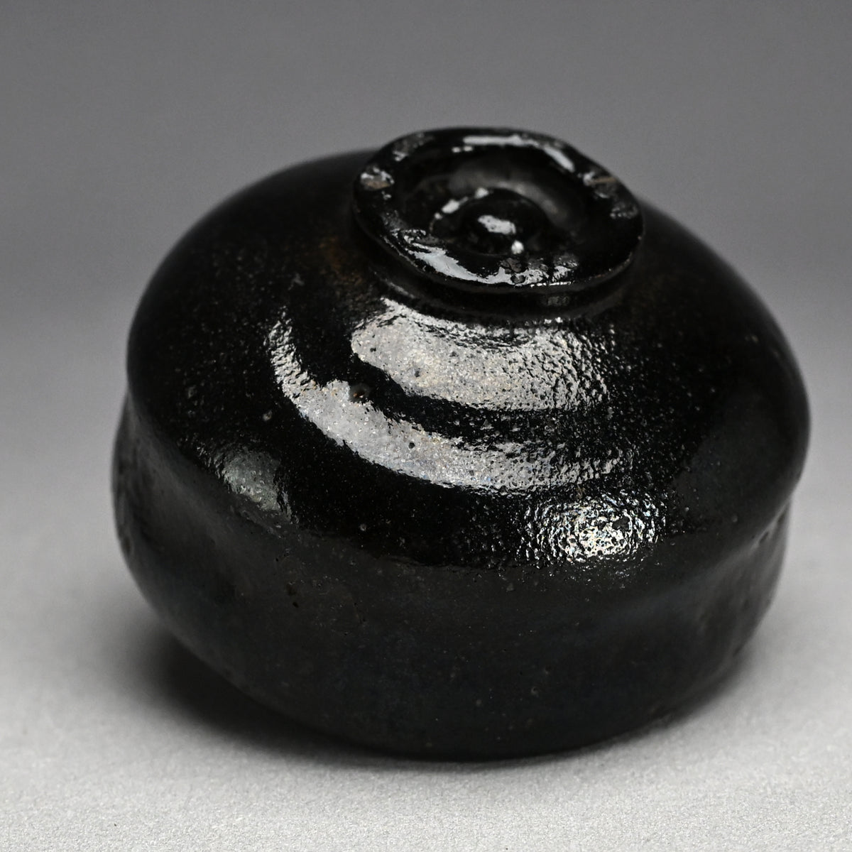 Antique “Ichinyu-Black” Raku Chawan Tea Bowl
