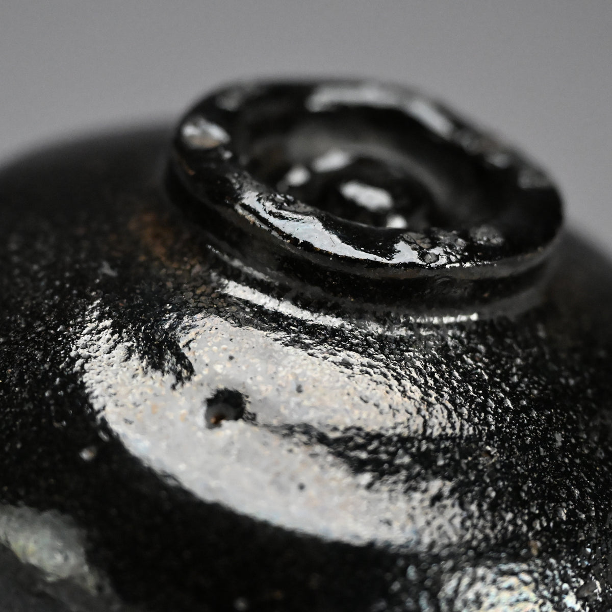 Antique “Ichinyu-Black” Raku Chawan Tea Bowl