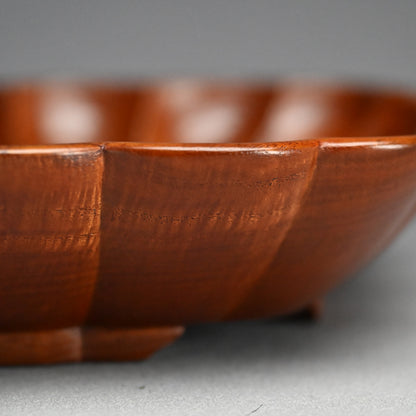 LNT Diamond-Shaped Foliated Wood Bowl ー中量 瑞真 “菱形輪花盛器”
