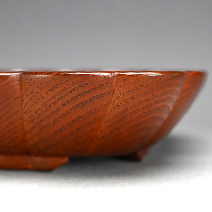 LNT Diamond-Shaped Foliated Wood Bowl ー中量 瑞真 “菱形輪花盛器”