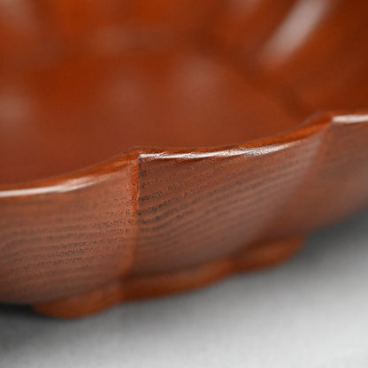 LNT Diamond-Shaped Foliated Wood Bowl ー中量 瑞真 “菱形輪花盛器”