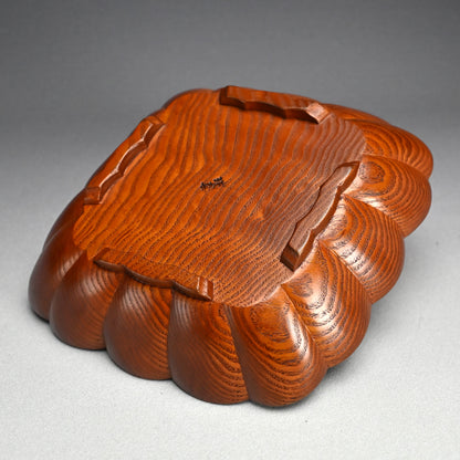LNT Diamond-Shaped Foliated Wood Bowl ー中量 瑞真 “菱形輪花盛器”