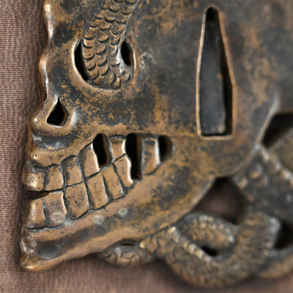 Large Snake & Skull Samurai Sword Tsuba