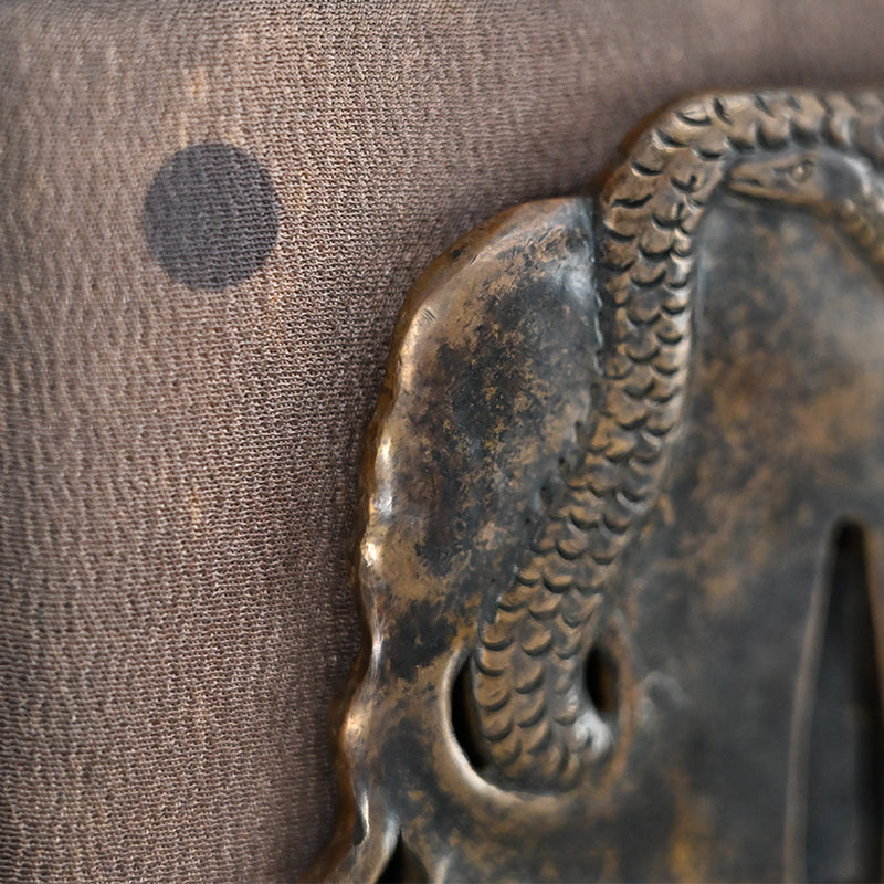Large Snake & Skull Samurai Sword Tsuba