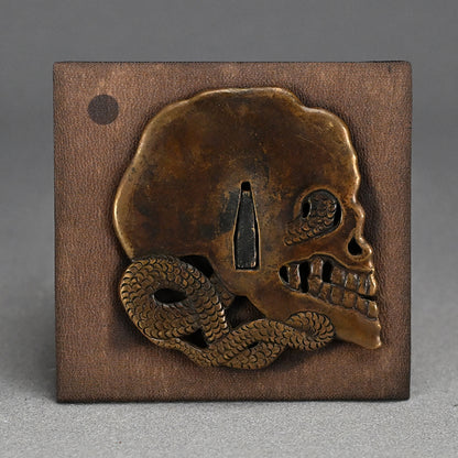 Large Snake & Skull Samurai Sword Tsuba