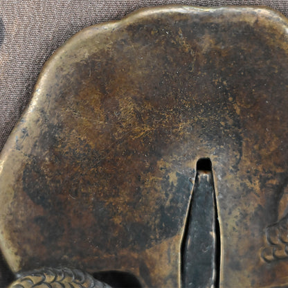 Large Snake & Skull Samurai Sword Tsuba