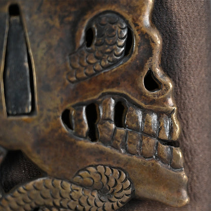 Large Snake & Skull Samurai Sword Tsuba