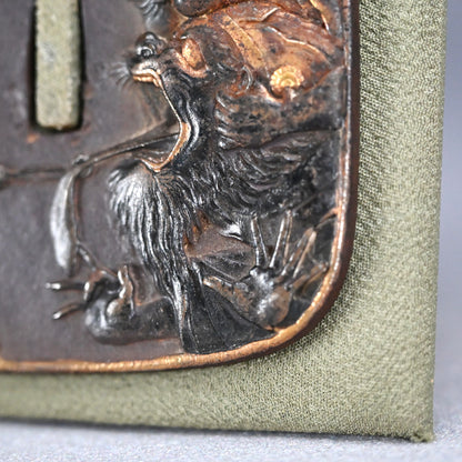 Antique Signed Japanese Samurai Sword Tsuba, King of Hell