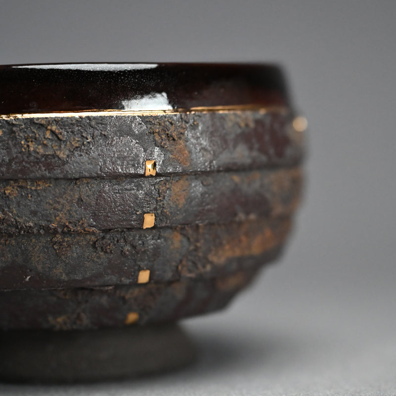 Rusted Contemporary Chawan Tea Bowl ー永井 友雪 “筋彫銹釉 茶盌”