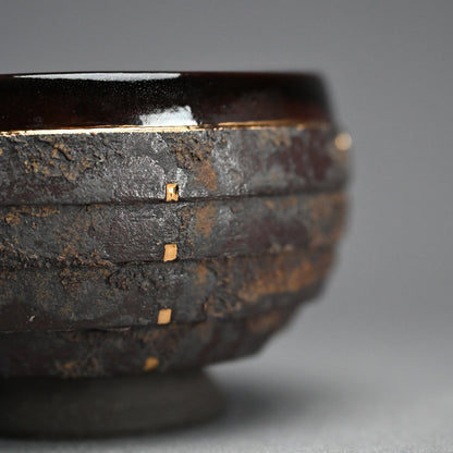 Rusted Contemporary Chawan Tea Bowl ー永井 友雪 “筋彫銹釉 茶盌”