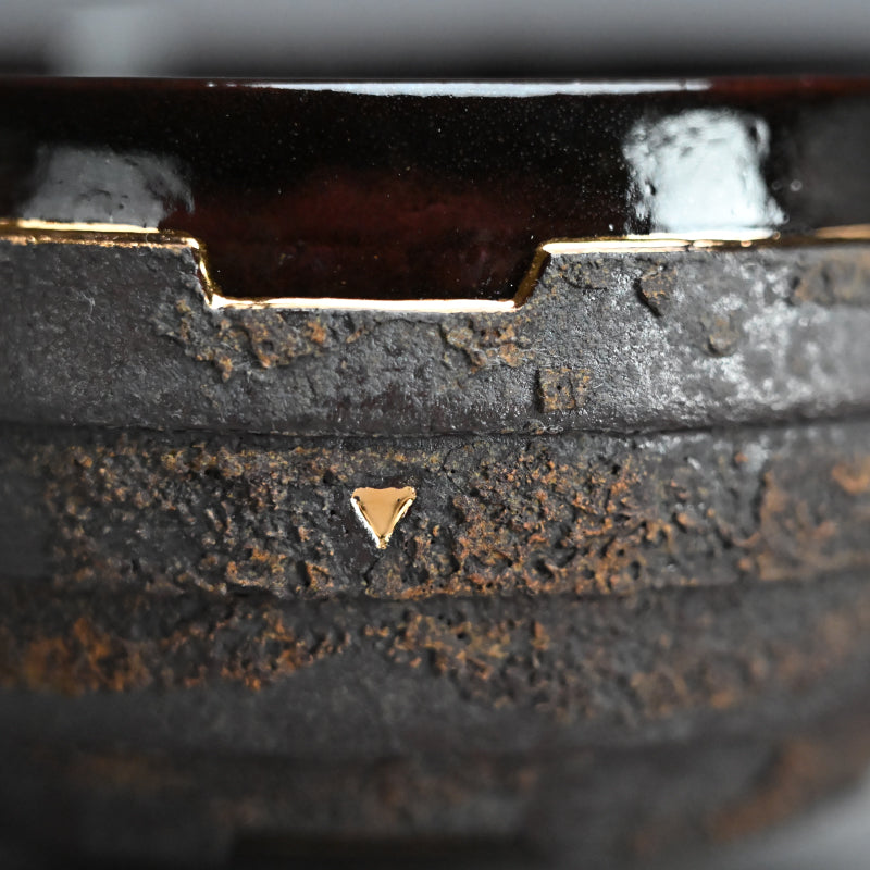 Rusted Contemporary Chawan Tea Bowl ー永井 友雪 “筋彫銹釉 茶盌”