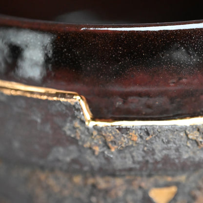 Rusted Contemporary Chawan Tea Bowl ー永井 友雪 “筋彫銹釉 茶盌”