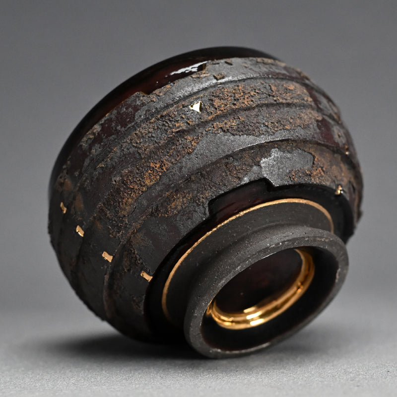 Rusted Contemporary Chawan Tea Bowl ー永井 友雪 “筋彫銹釉 茶盌”