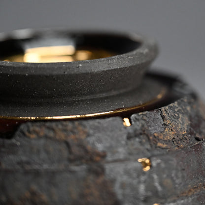 Rusted Contemporary Chawan Tea Bowl ー永井 友雪 “筋彫銹釉 茶盌”