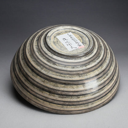 Nationally Exhibited Deep Vessel ー渡辺 国夫 “色絵金銀彩縞文鉢”