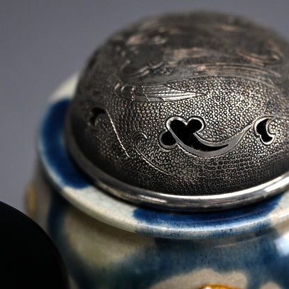 LNT Tri-Colored Pr. Tsubo, Koro, incense burner ー加藤 卓男 “正倉院復元 三彩壺「海彦山彦」"