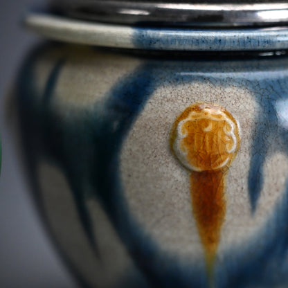 LNT Tri-Colored Pr. Tsubo, Koro, incense burner ー加藤 卓男 “正倉院復元 三彩壺「海彦山彦」"