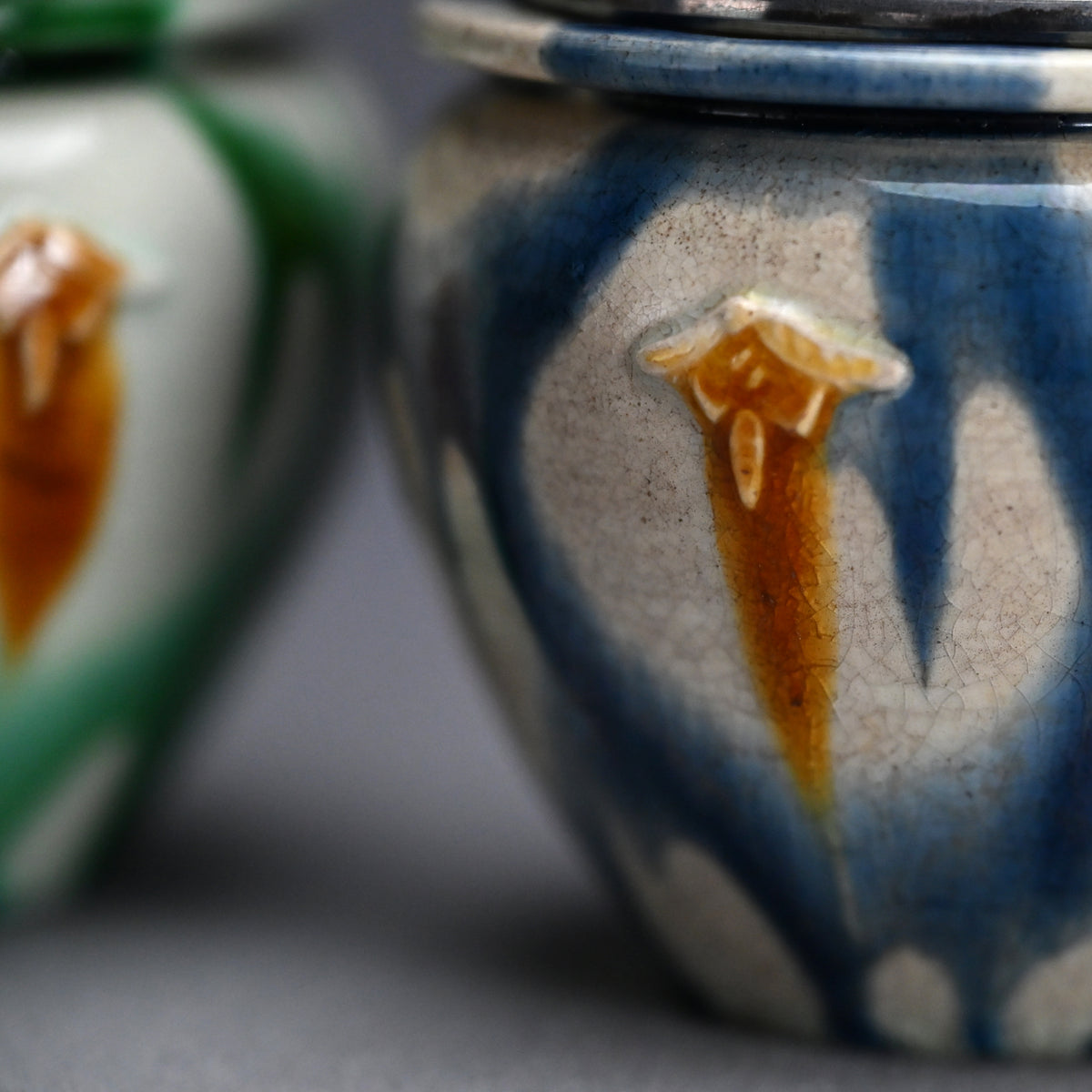 LNT Tri-Colored Pr. Tsubo, Koro, incense burner ー加藤 卓男 “正倉院復元 三彩壺「海彦山彦」"