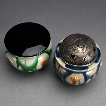 LNT Tri-Colored Pr. Tsubo, Koro, incense burner ー加藤 卓男 “正倉院復元 三彩壺「海彦山彦」"