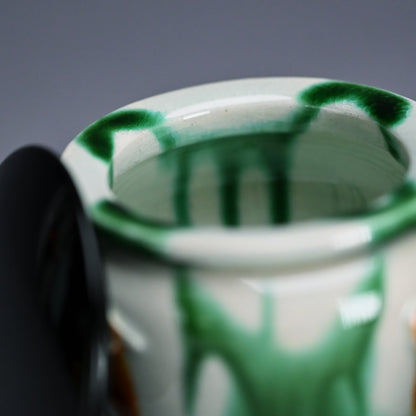 LNT Tri-Colored Pr. Tsubo, Koro, incense burner ー加藤 卓男 “正倉院復元 三彩壺「海彦山彦」"