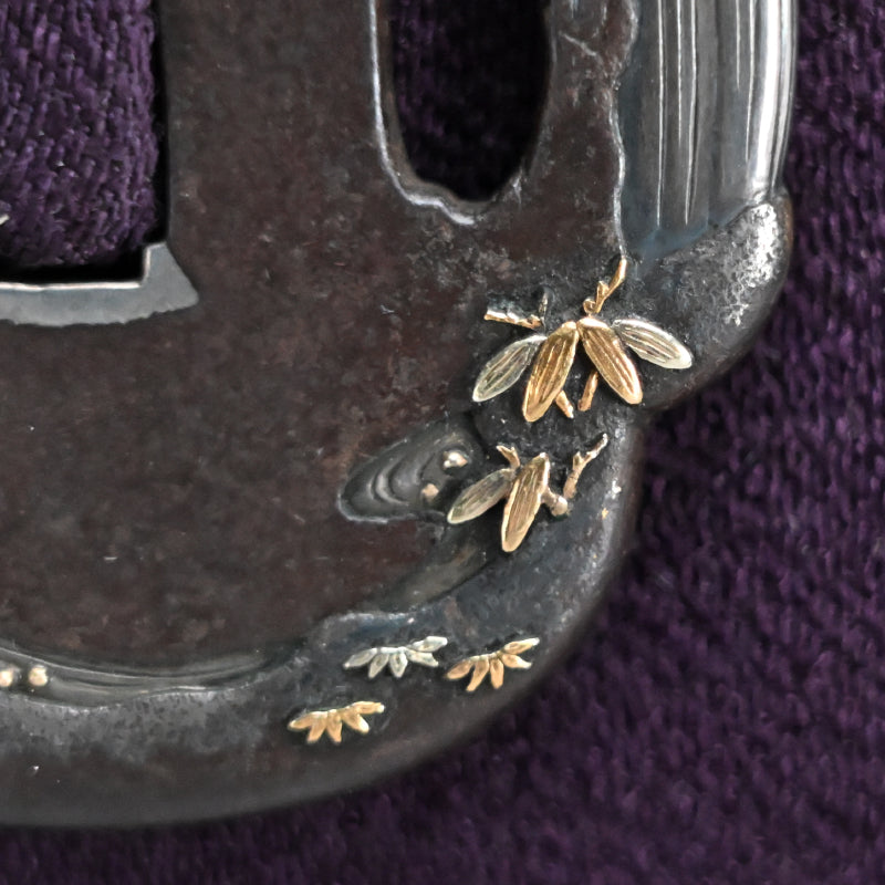 Antique Japanese Katana Sword Guard, Tsuba by Kageharu