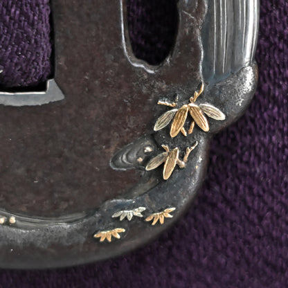 Antique Japanese Katana Sword Guard, Tsuba by Kageharu