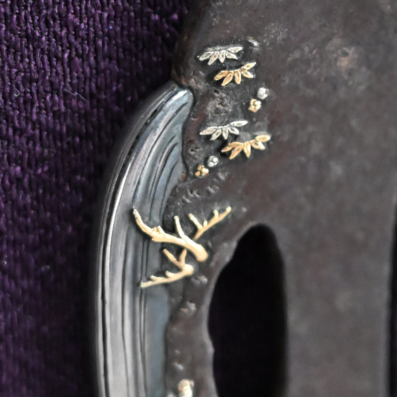 Antique Japanese Katana Sword Guard, Tsuba by Kageharu
