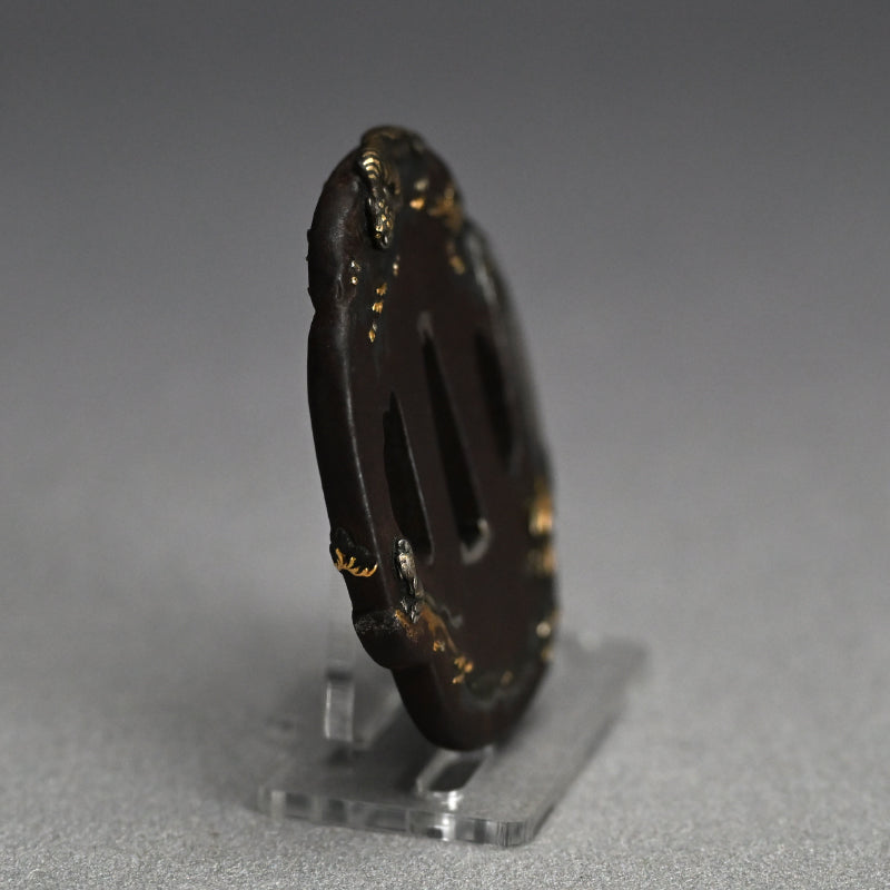Antique Japanese Katana Sword Guard, Tsuba by Kageharu