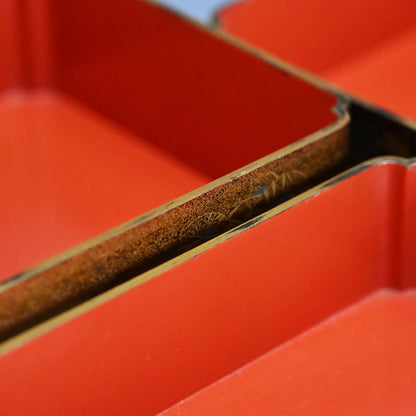 Gleaming Edo p. Japanese Stacking Lacquer Jubako Box Set