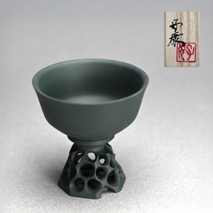 Black Bajyohai Sake Cup ー加藤 好康 “透文 馬上杯”