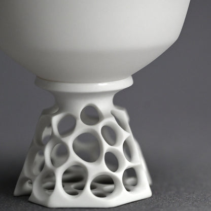 White Bajyohai Sake Cup ー加藤 好康 “透文 馬上杯”