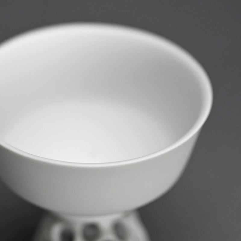 White Bajyohai Sake Cup ー加藤 好康 “透文 馬上杯”