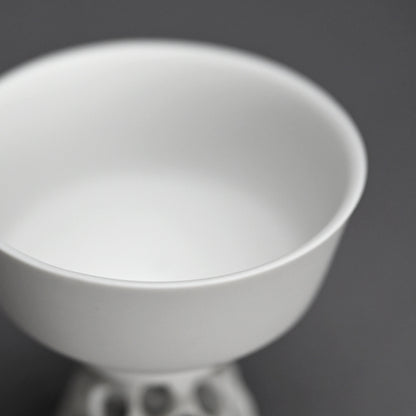 White Bajyohai Sake Cup ー加藤 好康 “透文 馬上杯”