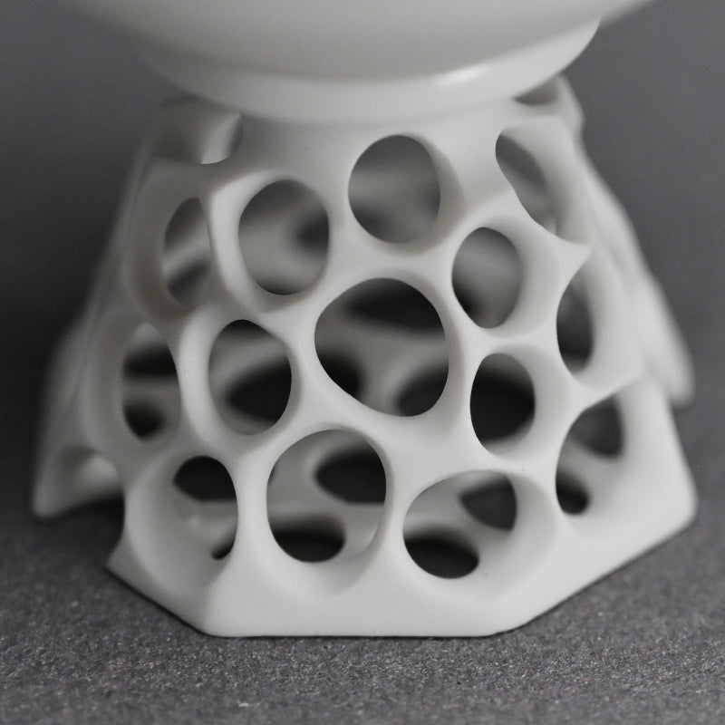 White Bajyohai Sake Cup ー加藤 好康 “透文 馬上杯”