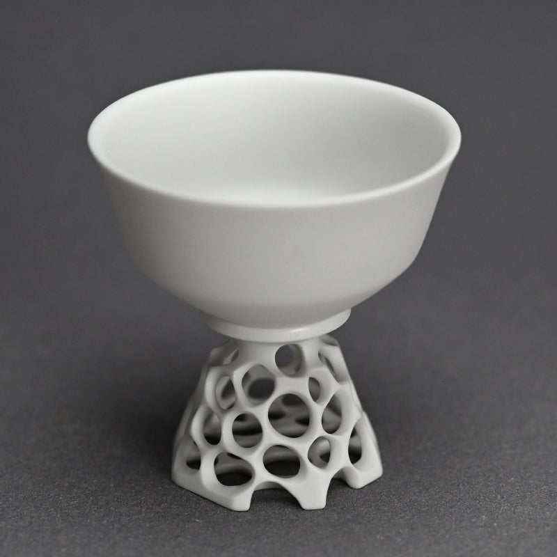 White Bajyohai Sake Cup ー加藤 好康 “透文 馬上杯”