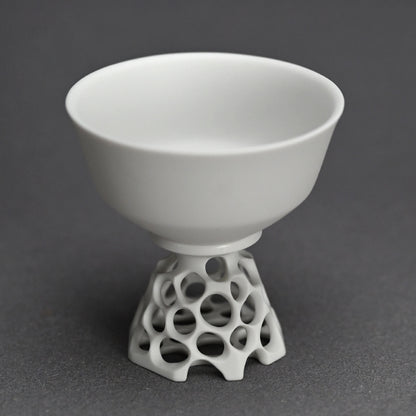 White Bajyohai Sake Cup ー加藤 好康 “透文 馬上杯”