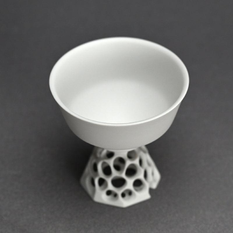 White Bajyohai Sake Cup ー加藤 好康 “透文 馬上杯”