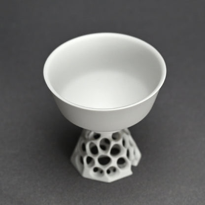 White Bajyohai Sake Cup ー加藤 好康 “透文 馬上杯”