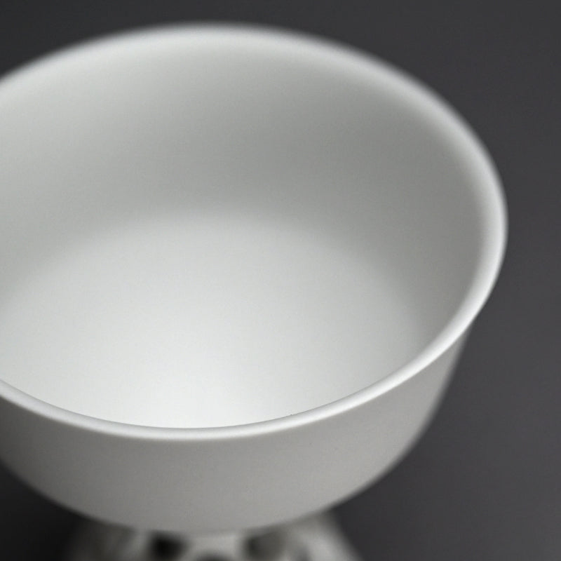 White Bajyohai Sake Cup ー加藤 好康 “透文 馬上杯”
