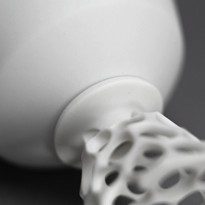 White Bajyohai Sake Cup ー加藤 好康 “透文 馬上杯”