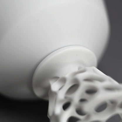 White Bajyohai Sake Cup ー加藤 好康 “透文 馬上杯”