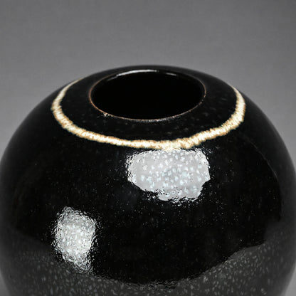 Unique LNT Tenmoku-yu Tsubo ー清水 卯一 “天目釉白文壺”