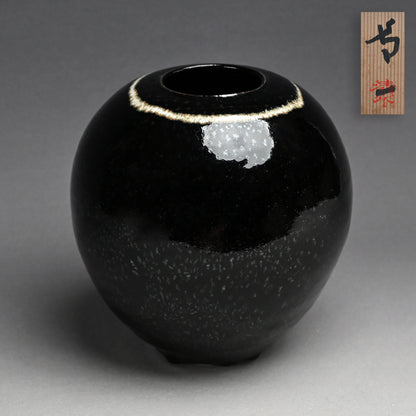 Unique LNT Tenmoku-yu Tsubo ー清水 卯一 “天目釉白文壺”